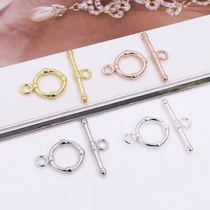 Fermoirs à bascule OT en argent sterling S925 pour colliers DIY en or, rose et argent