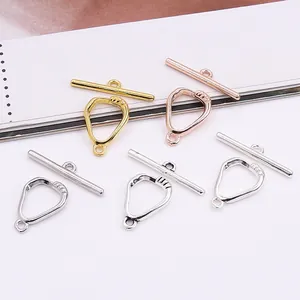 S925 Sterling Silver Geometric OT Toggle Clasp For DIY Necklace Bracelet Jewelry Making Accessories Gold Silver Rose Gold Connectors