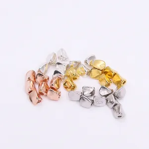 S925 sterling silver irregular square spacers for DIY jewelry making in three colors
