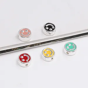 S925 sterling zilveren smiley bedeltjes in diverse kleuren voor het maken van sieraden