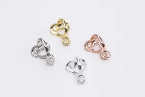 Detail of S925 sterling silver cloud pendant clasps in gold, silver and rose gold colors