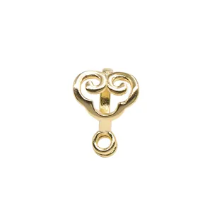 Golden S925 sterling silver cloud pattern jewelry connector for DIY necklaces
