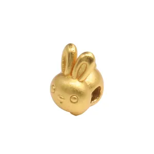 3D matter Gold-Hasenanhänger für Sternzeichen-Schmuck zum Selbermachen mit Durchgangsloch