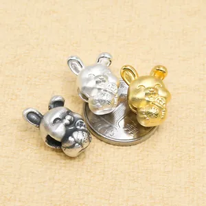 S999 Silber Hasen-Anhänger für DIY-Schmuck in Gold, Silber und matter Ausführung