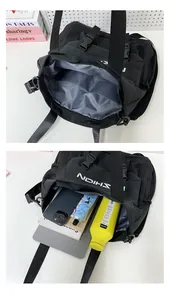 Vue interne du sac tactique en nylon grande capacité montrant les compartiments de rangement