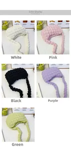Aperçu des couleurs des sacs à bandoulière gaufrés en blanc, rose, noir, violet et vert