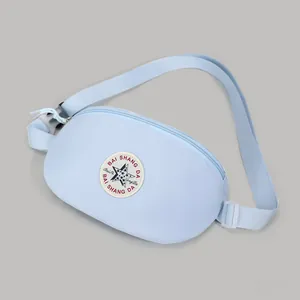 Women Men Harajuku Nylon Waist Bag Lightweight Chest Bag Casual Crossbody Fanny Pack With Star Patch For Travel Outdoor
