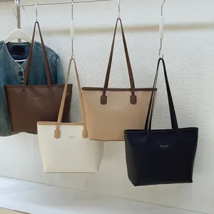 Bolso Tote de Cuero PU de Gran Capacidad para Mujer Bolso de Hombro Versátil con Estampado de Letras New York Bolso de Viaje