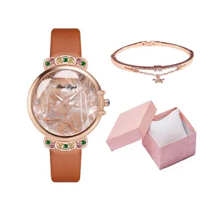 Bohemian women's watch with colorful rhinestones and deer pattern in a gift set