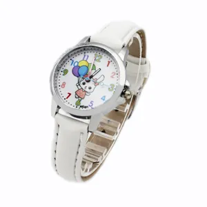 Cute Cartoon Rabbit Balloon Kids Quartz Watch With Faux Leather Strap Colorful Arabic Numerals Gift For Boys Girls