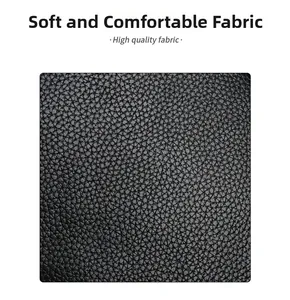 Macro shot of premium black lychee texture leather with soft and comfortable touch