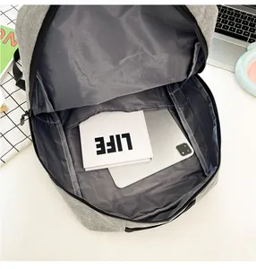 Internal view of business backpack with dedicated laptop sleeve and spacious compartments