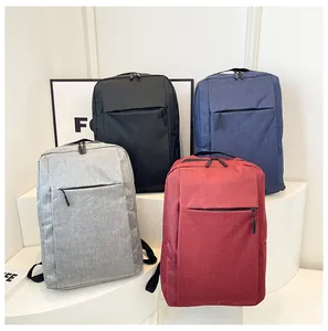 Group display of multifunctional backpacks in grey, black, navy, and burgundy colors