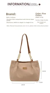 Detailed size specifications of the corduroy tote bag with leather strap dimensions
