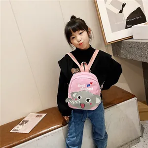 Sac à dos rose en toile avec éléphant 3D mignon et texte Small Elephant pour filles