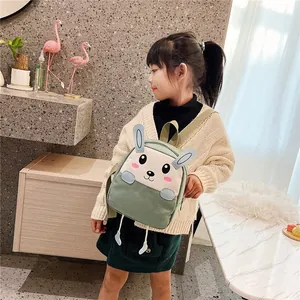 Petit sac à dos en toile lapin mignon pour filles avec oreilles 3D et bretelles