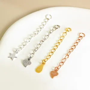 S925 Sterling Silber Verlängerungskette Für DIY Schmuckherstellung Herz Stern Wassertropfen Form Schwanzkette Für Halskette Armband