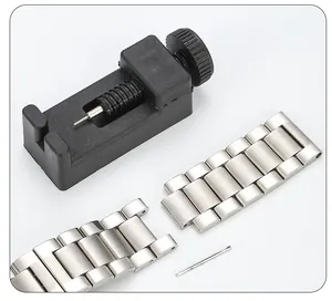 Kit per rimozione maglie orologio con estrattore nero e parti in acciaio inossidabile