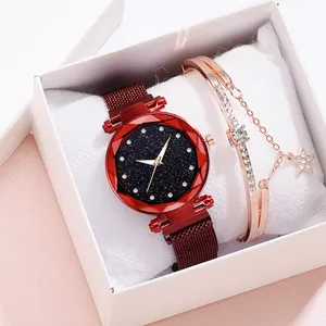 Set orologio donna al quarzo cielo stellato con cinturino magnetico e bracciale