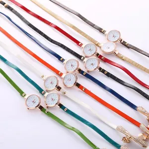 Women's quartz watch collection featuring dragonfly motif and slim straps in nine colors