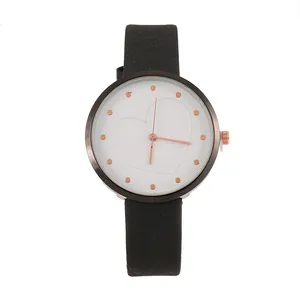 Minimalist Heart Pattern Quartz Watch For Women Fashion Alloy Case Faux Leather Strap Casual Student Wrist Watch