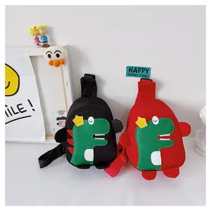 Détails de sacoches poitrine pour enfants avec motif dinosaure mignon en noir et rouge