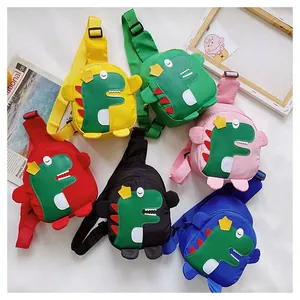 Vue détaillée des sacs de poitrine pour enfants avec motif dinosaure en six couleurs
