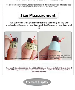 Tutorial showing two ways to measure nail width for press-on nails with a soft ruler