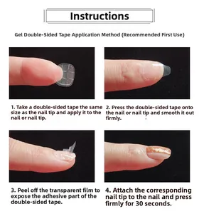 Step-by-step tutorial for applying jelly glue adhesive tabs for press-on nails