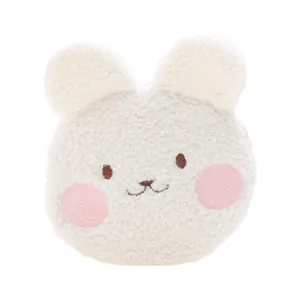 Cute white plush puppy crossbody bag for kids featuring fuzzy fleece material and embroidery