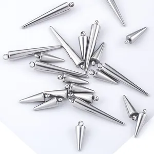 High-polished stainless steel cone pendants in various sizes for DIY jewelry making