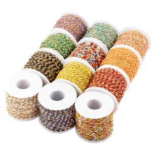 Bulk gold plated stainless steel enamel chains in multiple colors for DIY jewelry making