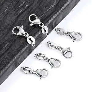 304 stainless steel lobster clasp set with connector plates for DIY jewelry making