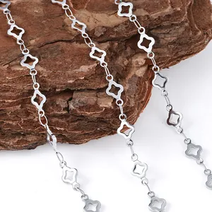 Stainless Steel Clover Heart Shape DIY Chain For Necklace Bracelet Jewelry Making Accessories Decorative Link Chain
