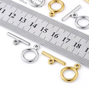 Polished stainless steel OT toggle clasp for DIY jewelry making in gold and silver