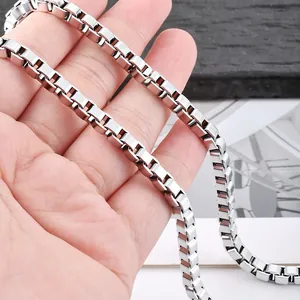 Chaîne box de 5mm en acier inoxydable 304 polie sur main pour la création de bijoux DIY