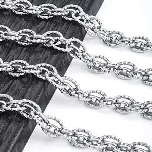 Stainless Steel DIY Jewelry Chain Textured Diamond Cut Double Weave O Chain For Necklace Bracelet Non Fading Waterproof