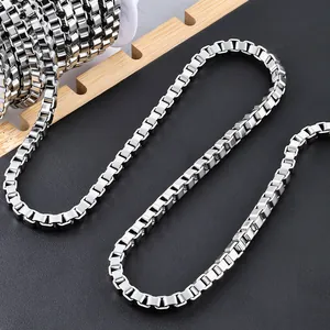 Chaîne box de 5mm en acier inoxydable poli pour colliers DIY et création de bijoux