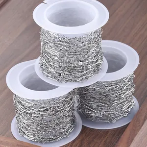 Bobine di catene a maglie ovali piatte in acciaio inossidabile per gioielli DIY