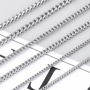 Various widths of silver stainless steel wheat chains for DIY jewelry making