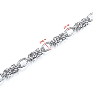 Gepolijste zilveren roestvrijstalen kielketting voor DIY sieraden met 9mm ringen