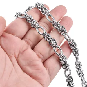Gepolijste roestvrijstalen drakenbotketting met getextureerde ovale schakels voor DIY