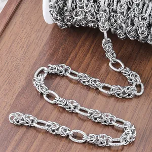 Zilveren roestvrijstalen schakelketting op rol voor DIY sieraden maken en accessoires