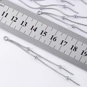 Catena a nappe in acciaio inossidabile argento con perline per gioielli DIY
