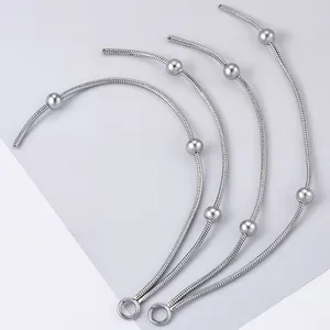 Set di 4 estensioni per catena a serpente in acciaio inox argento per gioielli DIY