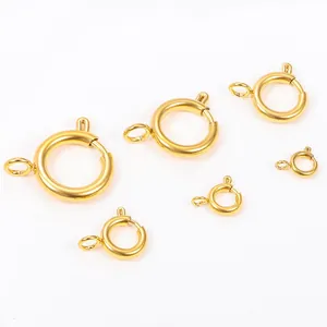 Fermoirs bouées en acier inoxydable doré de six tailles pour création de bijoux