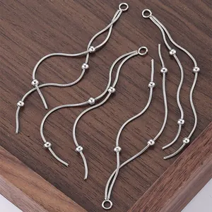 Pendenti a nappa in acciaio inossidabile lucido con perline per la creazione di gioielli DIY