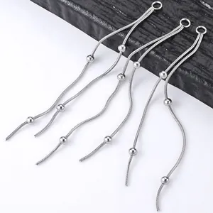 Catena a Serpente con Nappina in Acciaio Inossidabile Con Perle Tonde Lucide per Fai da Te Creazione Gioielli Bracciale Collana Pendente