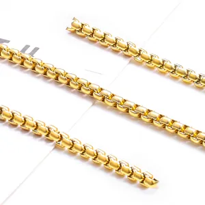 2,5 mm vergoldete Boxkette aus Edelstahl für DIY Halsketten und Armband Schmuckherstellung