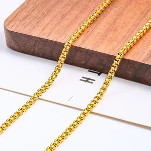 Edelstahl Box Kette 18k Vergoldet Für DIY Schmuckherstellung Halskette Armband Accessoire Minimalistische Metall Gliederkette
